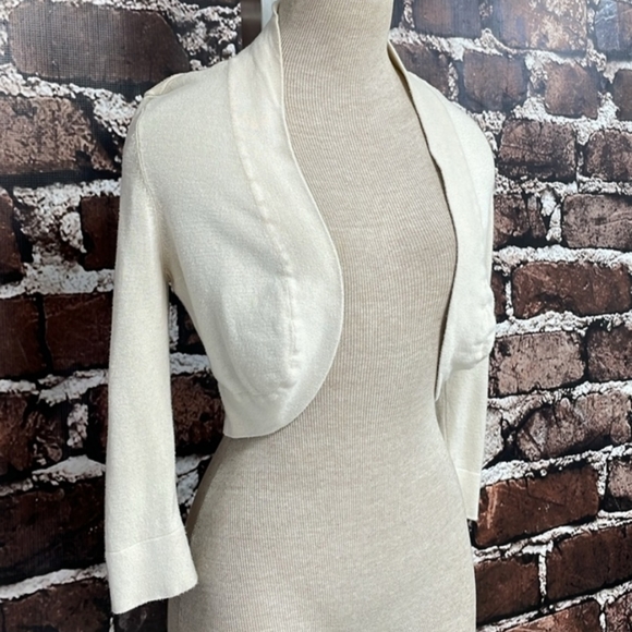 **SOLD**Eliza J Bolero Cardigan Women's Cropped Shrug Sweater Open Front XS - Picture 7 of 14